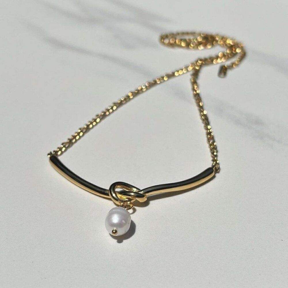 New! “Kendall” Gold Pearl Necklace